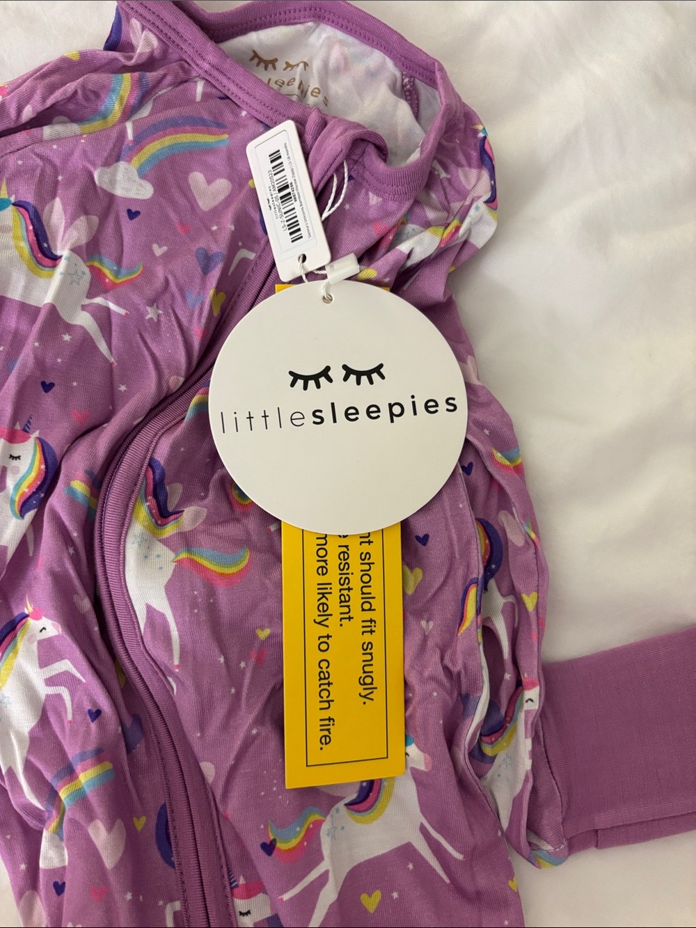 NWT Little Sleepies Purple Unicorn Footed One-Piece Pajama - Picture 6 of 7